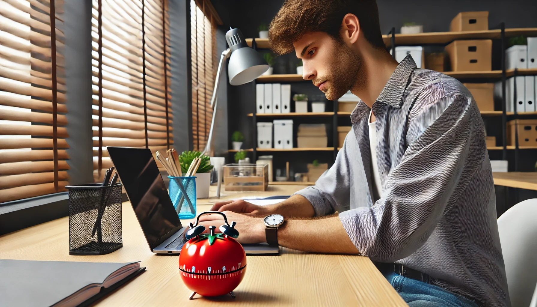 Homme utilisant la méthode Pomodoro | Homdiz